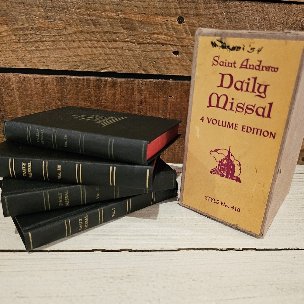 Vintage '47 "St. Andrew Daily Missal" 4 Vol. Set By Dom Gaspar Lefebvre, O.S.B.